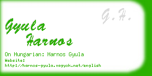 gyula harnos business card